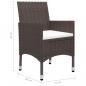 Preview: 3-tlg. Bistro-Set Poly Rattan und Hartglas Braun