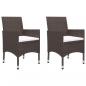 Preview: 3-tlg. Bistro-Set Poly Rattan und Hartglas Braun