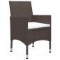 Preview: 3-tlg. Bistro-Set Poly Rattan und Hartglas Braun