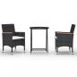 Preview: 3-tlg. Bistro-Set Poly Rattan und Hartglas Schwarz