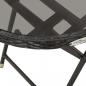 Preview: 3-tlg. Bistro-Set Poly Rattan und Hartglas Schwarz