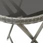 Preview: 3-tlg. Bistro-Set Poly Rattan und Hartglas Grau