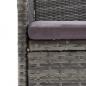 Preview: 3-tlg. Bistro-Set Poly Rattan und Hartglas Grau