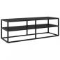 Preview: ARDEBO.de - TV-Schrank Schwarz mit Schwarzem Hartglas 120x40x40 cm