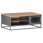 Preview: Couchtisch Grau 90x50x35 cm Massivholz Akazie