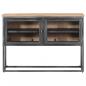 Preview: Sideboard Grau 100x30x70 cm Massivholz Akazie