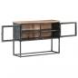 Preview: Sideboard Grau 100x30x70 cm Massivholz Akazie