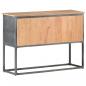 Preview: Sideboard Grau 100x30x70 cm Massivholz Akazie