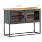 Preview: Sideboard Grau 100x30x70 cm Massivholz Akazie