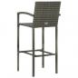 Preview: Barhocker 2 Stk. Grau Poly Rattan