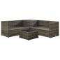 Preview: 4-tlg. Garten-Lounge-Set mit Auflagen Poly Rattan Grau