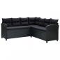 Preview: 6-tlg. Garten-Lounge-Set mit Auflagen Poly Rattan Schwarz