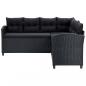 Preview: 6-tlg. Garten-Lounge-Set mit Auflagen Poly Rattan Schwarz