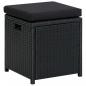 Preview: 6-tlg. Garten-Lounge-Set mit Auflagen Poly Rattan Schwarz