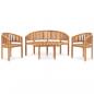 Preview: ARDEBO.de - 4-tlg. Garten-Lounge-Set Massivholz Teak