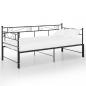 Preview: Tagesbett Ausziehbar Schwarz Metall 90x200 cm