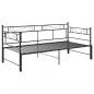 Preview: Tagesbett Ausziehbar Schwarz Metall 90x200 cm