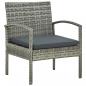 Preview: 4-tlg. Garten-Lounge-Set mit Auflagen Poly Rattan Grau