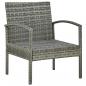 Preview: 4-tlg. Garten-Lounge-Set mit Auflagen Poly Rattan Grau