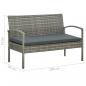 Preview: 4-tlg. Garten-Lounge-Set mit Auflagen Poly Rattan Grau