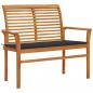 Preview: ARDEBO.de - Gartenbank mit Anthrazit Auflage 112 cm Massivholz Teak 