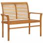 Preview: Gartenbank mit Beige Auflage 112 cm Massivholz Teak 