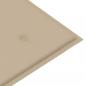 Preview: Gartenbank mit Beige Auflage 112 cm Massivholz Teak 