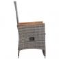 Preview: 3-tlg. Garten-Lounge-Set mit Kissen Poly Rattan Grau