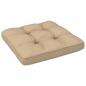 Preview: Palettenkissen Beige 58x58x10 cm Stoff