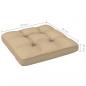 Preview: Palettenkissen Beige 58x58x10 cm Stoff