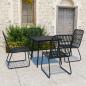 Preview: ARDEBO.de - 5-tlg. Garten-Essgruppe Poly Rattan und Glas