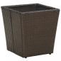 Preview: ARDEBO.de - Beistelltisch Braun 41,5x41,5x44 cm Poly Rattan und Hartglas 