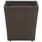 Preview: Beistelltisch Braun 41,5x41,5x44 cm Poly Rattan und Hartglas 