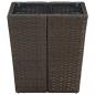 Preview: Beistelltisch Braun 41,5x41,5x44 cm Poly Rattan und Hartglas 