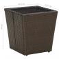 Preview: Beistelltisch Braun 41,5x41,5x44 cm Poly Rattan und Hartglas 