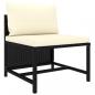 Preview: 3-Sitzer-Gartensofa mit Auflagen Schwarz Poly Rattan