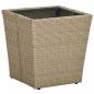 Preview: ARDEBO.de - Beistelltisch Beige 41,5x41,5x44 cm Poly Rattan und Hartglas 