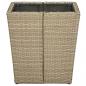 Preview: Beistelltisch Beige 41,5x41,5x44 cm Poly Rattan und Hartglas 