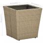 Preview: Beistelltisch Beige 41,5x41,5x44 cm Poly Rattan und Hartglas 