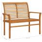 Preview: Gartenbank mit Hellblauer Auflage 112 cm Massivholz Teak