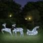 Preview: ARDEBO.de - Rentier mit Schlitten Weihnachtsdekoration 60 LEDs Outdoor Weiß