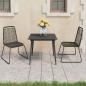 Preview: ARDEBO.de - 3-tlg. Garten-Essgruppe PVC Rattan Schwarz 