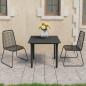 Preview: ARDEBO.de - 3-tlg. Garten-Essgruppe PVC Rattan Schwarz 