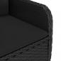 Preview: 3-tlg. Bistro-Set Poly Rattan und Glas Schwarz