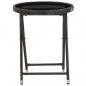 Preview: 3-tlg. Bistro-Set Poly Rattan und Glas Schwarz