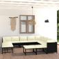 Preview: ARDEBO.de - 12-tlg. Garten-Lounge-Set mit Kissen Poly Rattan Schwarz