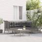 Preview: ARDEBO.de - 5-tlg. Garten-Lounge-Set mit Kissen Grau Poly Rattan