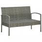 Preview: 5-tlg. Garten-Lounge-Set mit Auflagen Poly Rattan Grau