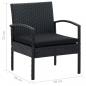 Preview: 5-tlg. Garten-Lounge-Set mit Auflagen Poly Rattan Schwarz