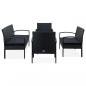 Preview: 5-tlg. Garten-Lounge-Set mit Auflagen Poly Rattan Schwarz